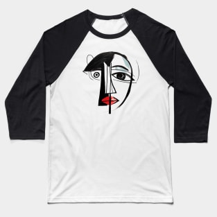 Picasso Style Artsy Face Baseball T-Shirt